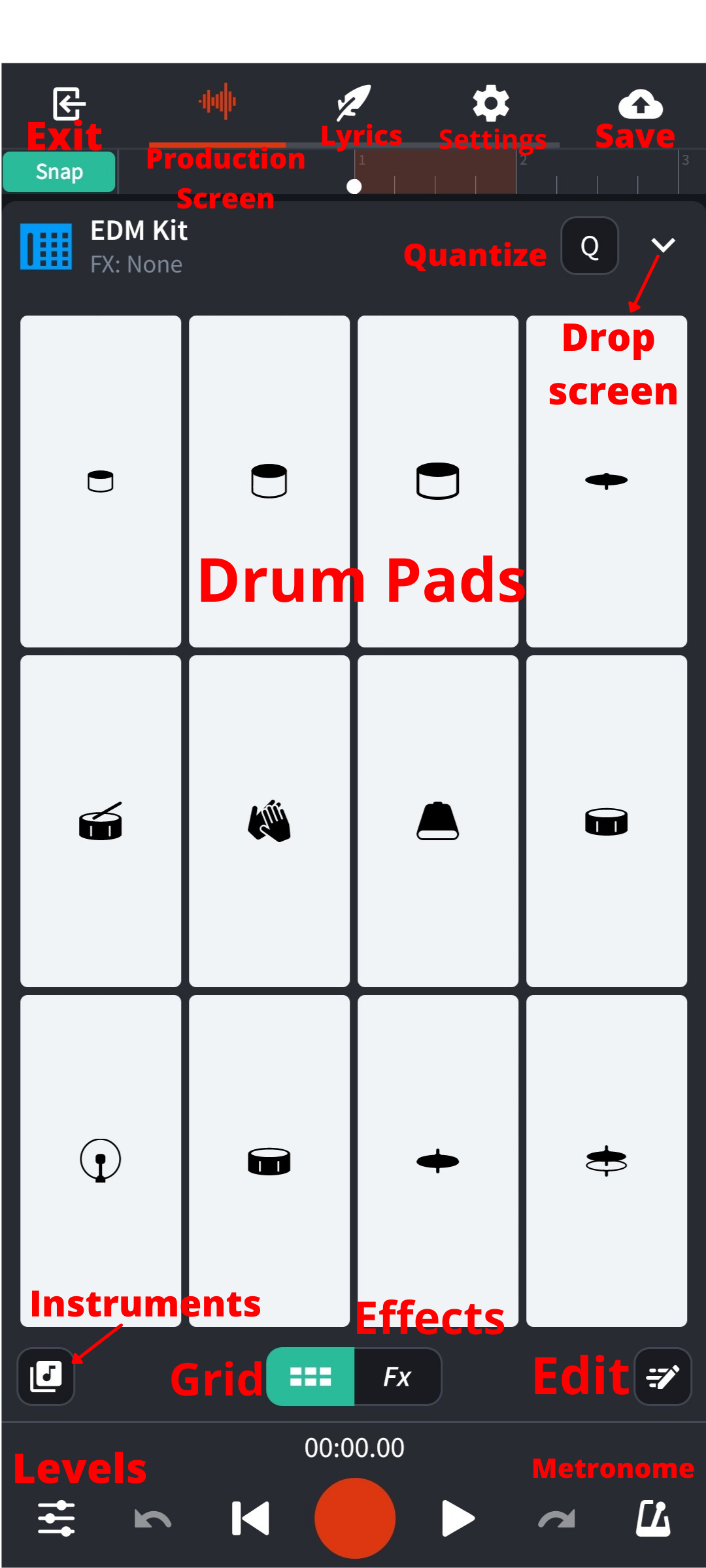 Midi programming Interface of bandlab