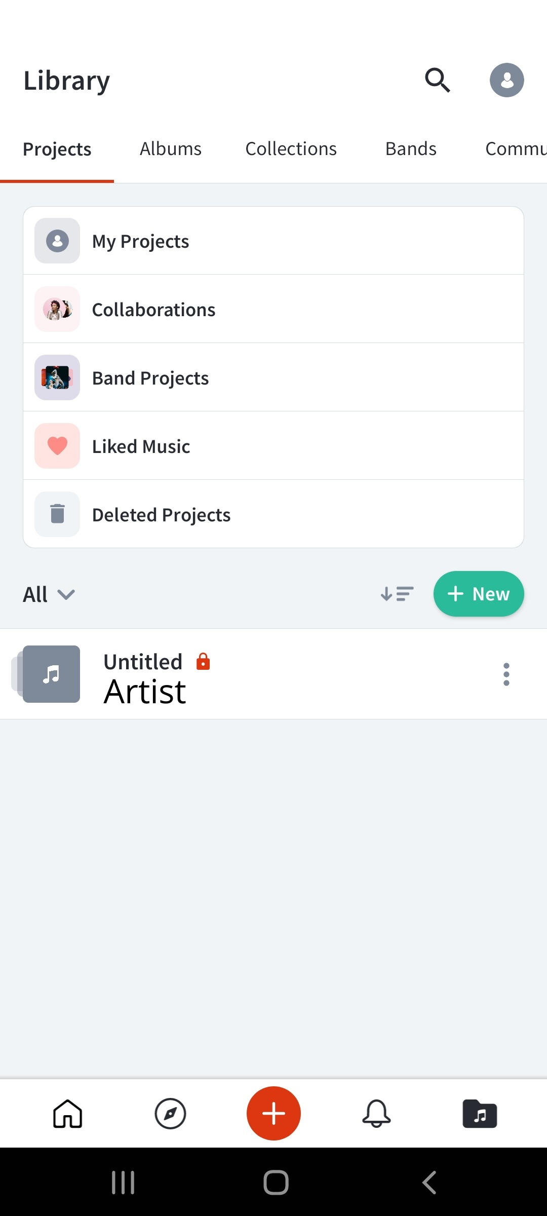 My project screen bandlab