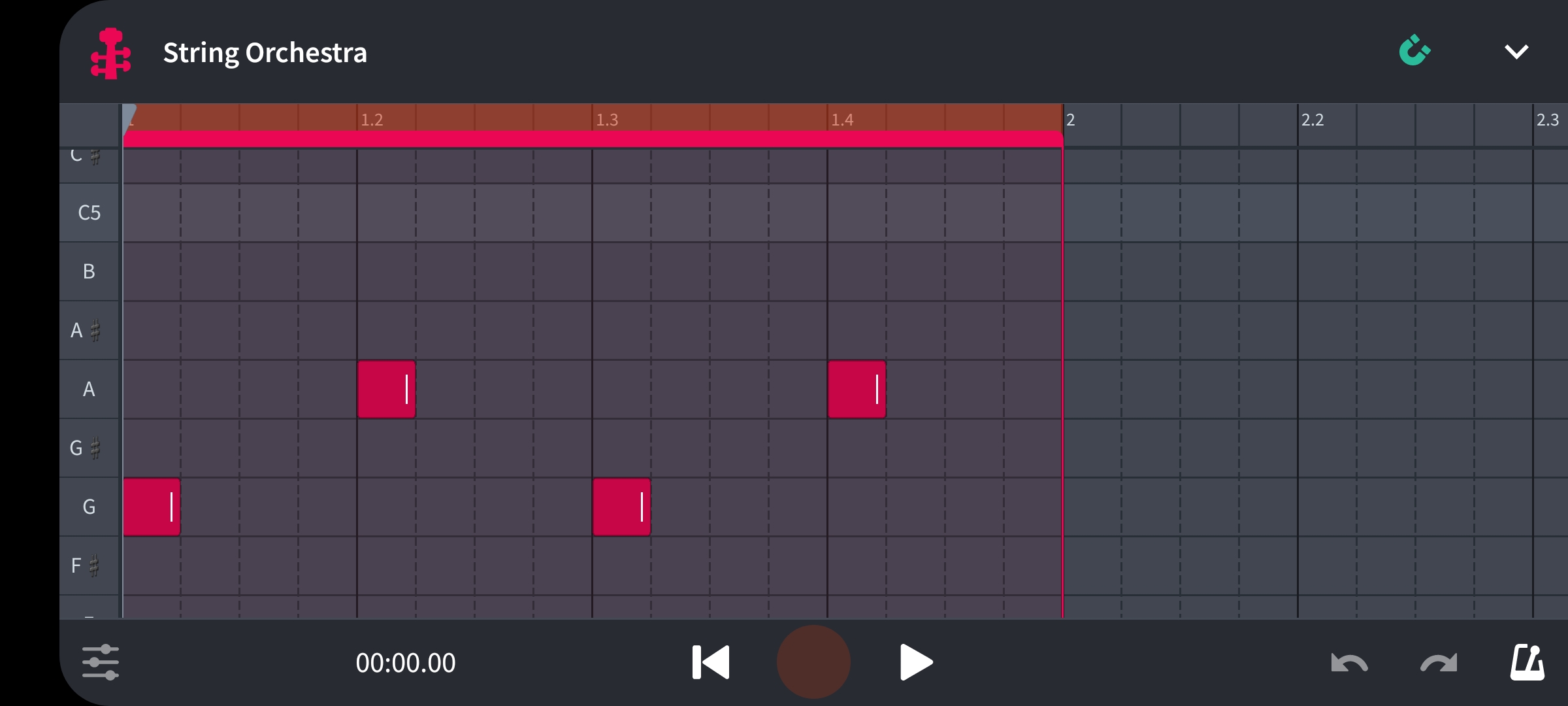 Counter melody pattern in bandlab