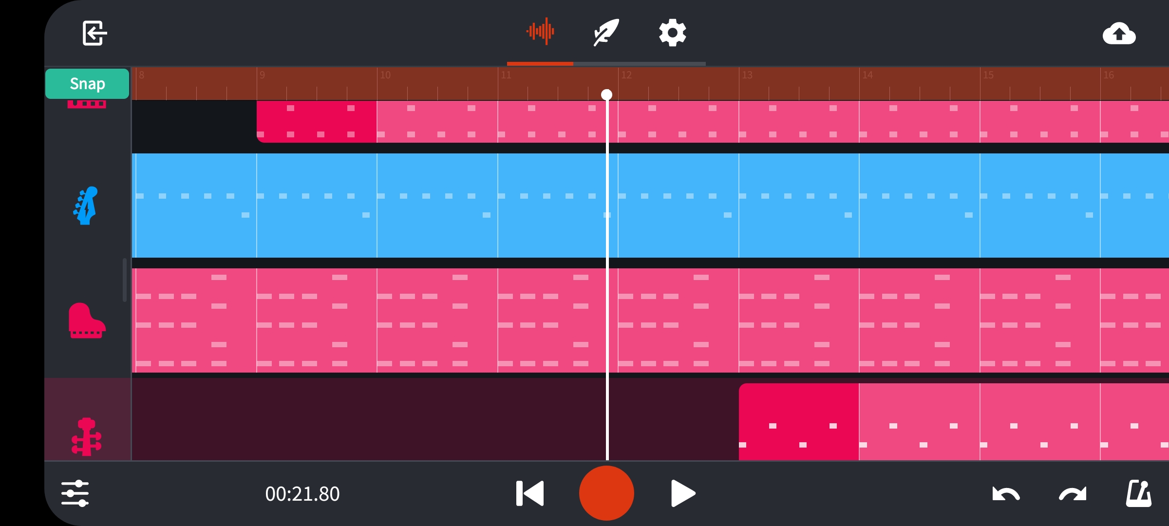 Track Arrangement in bandlab