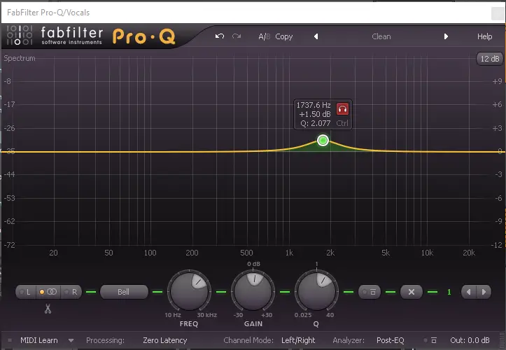 Adding character to the vocal with EQ